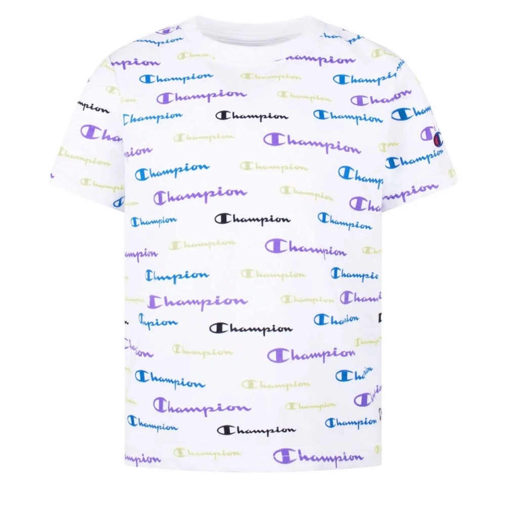 Boys All Over Print Multi Color Script T-shirts